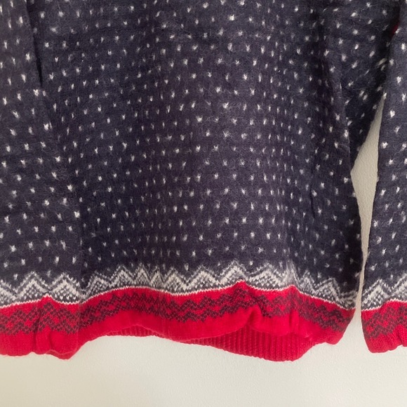Vintage 1990's Cute Lands End Wool Sweater Medium M Red Blue Winter Sweater VTG - Picture 6 of 7